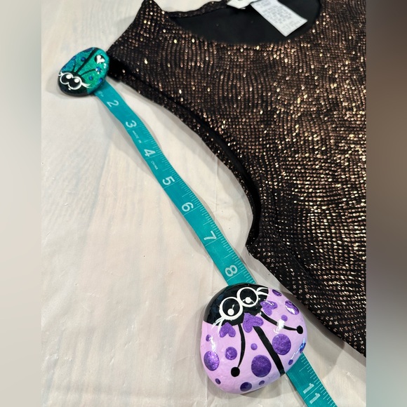 Connected Top Cold Shoulder Party Shiny Glitzy Metallic Cocktail Party Medium - Picture 12 of 15